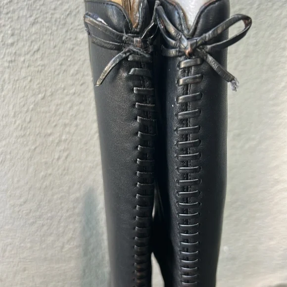 Sofft Knee High Black Heeled Boots Classic Leather Goth Comfort Sz 7.5 - Picture 3 of 11